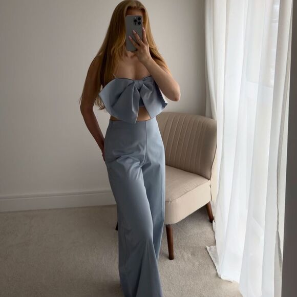 Zara satin effect bow crop top - Picture 2 of 8